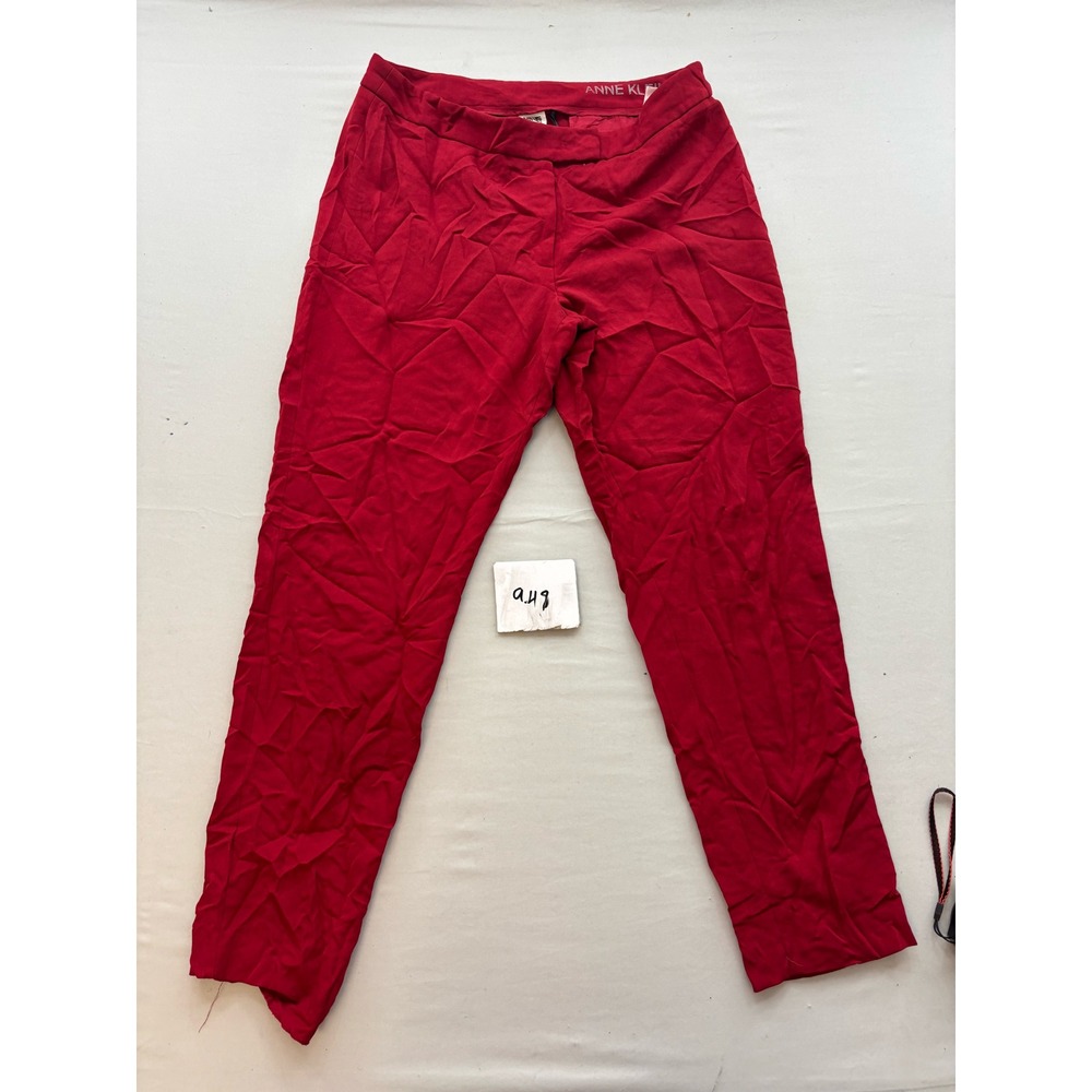 Anne Klein Red Tapered Leg Dress Pants Womens Size 10 Office Professional